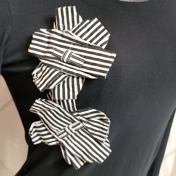 Moschino long sleeve cotton t-shirt with crystal logo and cotton accents size 6 - Picture 3 of 9